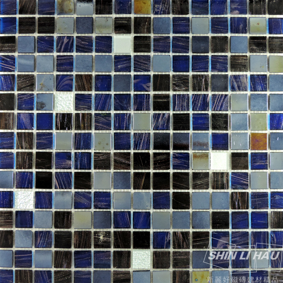 玻璃馬賽克-雲彩混拼 - 黑藍(單顆尺寸:2x2x0.4CM)