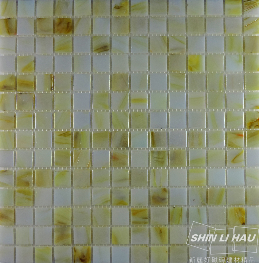 玻璃馬賽克-雲彩混拼 - 雲彩黃(單顆尺寸:2x2x0.4CM)