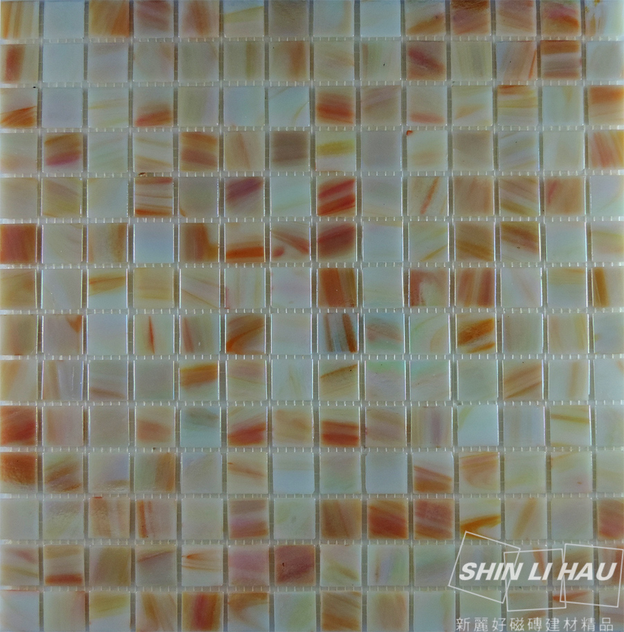 玻璃馬賽克-雲彩混拼 - 雲彩橘(單顆尺寸:2x2x0.4CM)