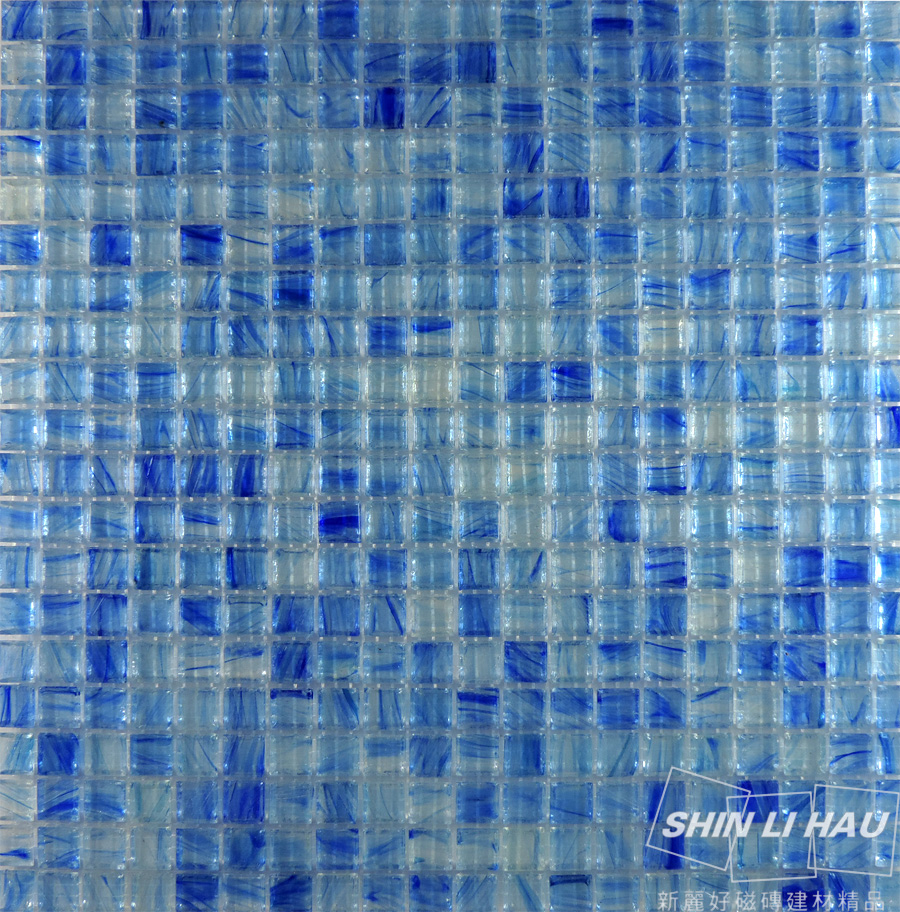 玻璃馬賽克-雲彩混拼 - 雲彩藍(單顆尺寸:1.5x1.5x0.6CM)