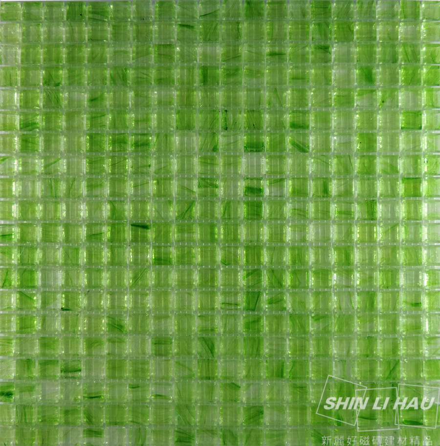 玻璃馬賽克-雲彩混拼 - 雲彩綠(單顆尺寸:1.5x1.5x0.6CM)