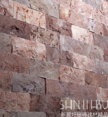 外牆磚-天然真石系列赤玉石 - 劈面型  - 高梁紅