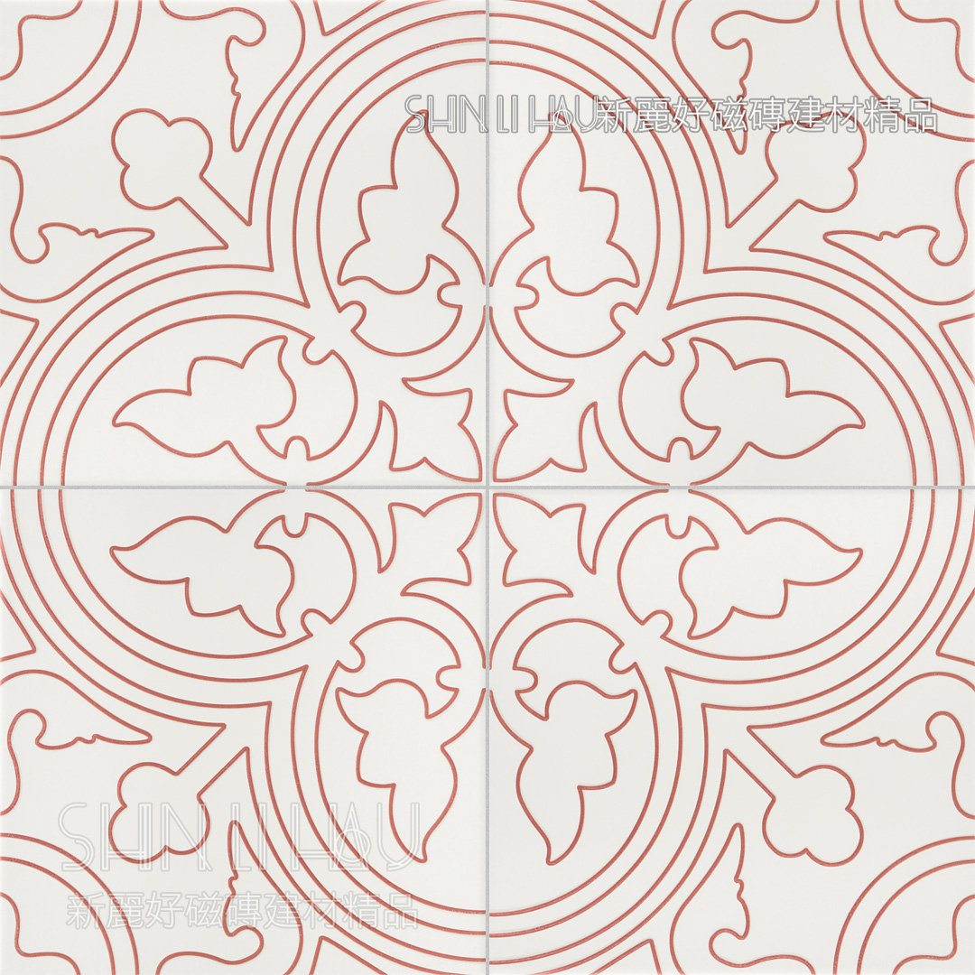 法式地毯花磚-細予 - 紅色城堡