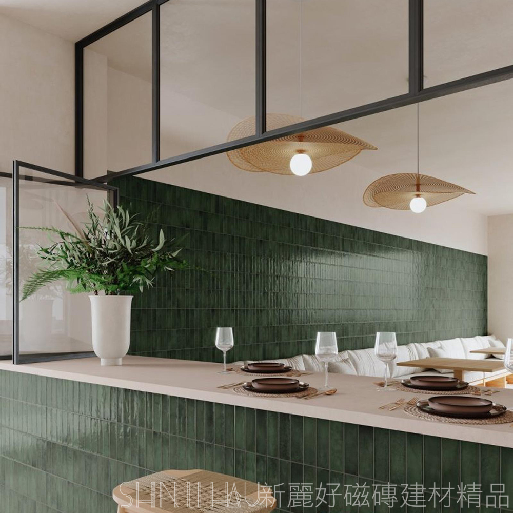 陶光歲影|32×62.5cm 復古手工釉面立體磁磚 - 礦石綠(地鐵條磚) 陶光歲影|32×62.5cm 復古手工釉面立體磁磚 - 礦石綠(地鐵條磚)